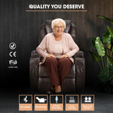 NNEMB Electric Massage Recliner Lift Heat Chair for Elderly Aged Care-Dark Crimson