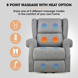NNEMB Electric Recliner Lift Heat Chair for Elderly-Massage-Heat Therapy-Aged Care-Grey