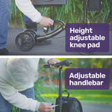 NNEMB Knee Scooter Walker-Disc Brake-Suspension-Bag-Broken Leg Ankle Foot Mobility-Crutches Alternative-Black