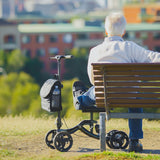 NNEMB Knee Scooter Walker-Disc Brake-Suspension-Bag-Broken Leg Ankle Foot Mobility-Crutches Alternative-Black