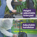 NNEMB Knee Scooter Walker-Dual Brakes-Bag-Broken Leg Ankle Foot Mobility-Crutches Alternative-Black