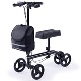 NNEMB Knee Scooter Walker-Dual Brakes-Bag-Broken Leg Ankle Foot Mobility-Crutches Alternative-Black