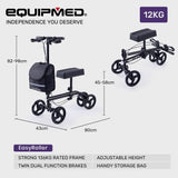 NNEMB Knee Scooter Walker-Dual Brakes-Bag-Broken Leg Ankle Foot Mobility-Crutches Alternative-Black