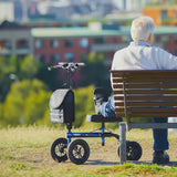 NNEMB Knee Scooter Walker-10 Tyres-Dual Brakes-Bag-Broken Leg Ankle Foot Mobility-Crutches Alternative-Blue