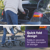 NNEMB Knee Scooter Walker-10 Tyres-Dual Brakes-Bag-Broken Leg Ankle Foot Mobility-Crutches Alternative-Blue