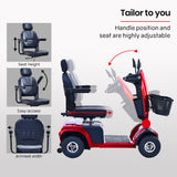 NNEMB VentureCruise Mobility Scooter-XXL Size-30km Max Range-180kg capacity-Red