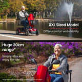 NNEMB VentureCruise Mobility Scooter-XXL Size-30km Max Range-180kg capacity-Red
