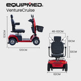NNEMB VentureCruise Mobility Scooter-XXL Size-30km Max Range-180kg capacity-Red