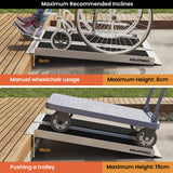 NNEMB 91cm Portable Folding Aluminium Access Ramp-272kg Rated-Black Ultra-Grip-for Wheelchair-Mobility Scooter