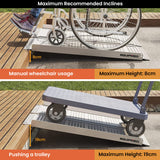 NNEMB 91cm Portable Folding Aluminium Access Ramp-272kg Rated-for Wheelchair-Mobility Scooter-Rollator