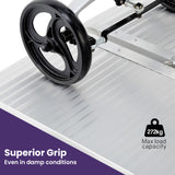 NNEMB 123cm Portable Folding Aluminium Access Ramp 272kg Rated-Silver-for Wheelchair-Mobility Scooter