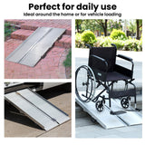 NNEMB 152cm Portable Folding Aluminium Access Ramp-272kg Rated-for Wheelchair-Mobility Scooter-Rollator