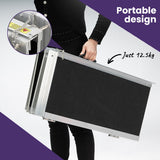 NNEMB 152cm Portable Folding Aluminium Access Ramp 272kg Rated-Black Ultra-Grip-for Wheelchair-Mobility Scooter