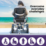 NNEMB 152cm Portable Folding Aluminium Access Ramp 272kg Rated-Black Ultra-Grip-for Wheelchair-Mobility Scooter