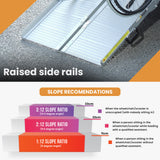 NNEMB 182cm Portable Folding Aluminium Access Ramp-272kg Rated-for Wheelchair-Mobility Scooter-Rollator