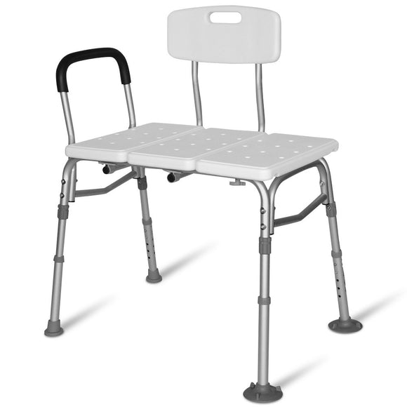 NNEMB Bath Transfer Bench Chair-Bathtubs or Shower-125kg Capacity-for Seniors Elderly-White