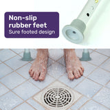NNEMB Shower Chair Bath Stool-with 360-degree Swivel Rotating Seat for Elderly-White/Blue