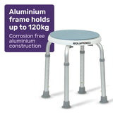 NNEMB Shower Chair Bath Stool-with 360-degree Swivel Rotating Seat for Elderly-White/Blue
