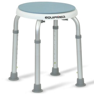 NNEMB Shower Chair Bath Stool-with 360-degree Swivel Rotating Seat for Elderly-White/Blue