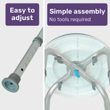 NNEMB Shower Chair Bath Stool-with 360-degree Swivel Rotating Seat for Elderly-White/Blue