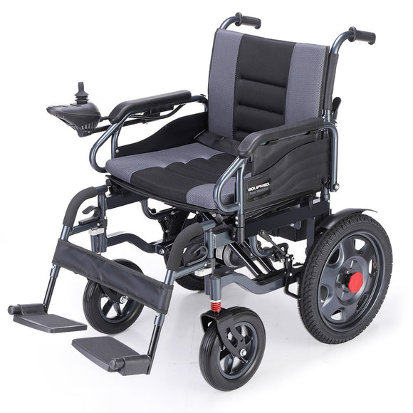 NNEMB Power Electric Wheelchair-Folding-XL Wide Seat-20km Max Range-Lithium Battery-Black/Grey