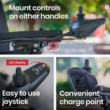 NNEMB Power Electric Wheelchair-Folding-15km Max Range-Aluminium Frame-Lithium Battery-Blue