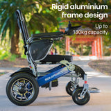 NNEMB Power Electric Wheelchair-Folding-15km Max Range-Aluminium Frame-Lithium Battery-Blue