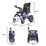 NNEMB Power Electric Wheelchair-Folding-15km Max Range-Aluminium Frame-Lithium Battery-Blue