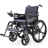 NNEMB Power Electric Wheelchair-Folding-12km Max Range-Lithium Battery-24 Rear Wheels-Black