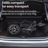 NNEMB Power Electric Wheelchair-Folding-15km Max Range-Aluminium Frame-Lithium Battery-Black