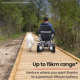 NNEMB Power Electric Wheelchair-Folding-15km Max Range-Aluminium Frame-Lithium Batteries-Airline Approved