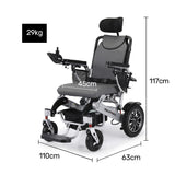 NNEMB Power Electric Wheelchair-15km Max Range-Alloy-Remote Control-Lithium Battery-Black/Silver