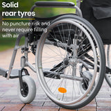 NNEMB Folding Wheelchair XXL Extra-Wide Bariatric Seat-Aluminium Frame-150kg Capacity-24 Inch Wheels-Park Brakes-Black