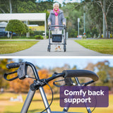 NNEMB 4 Wheel Lightweight Rollator Walker-Aluminium Frame-Seat-Carry Bag-for Seniors-Titanium Style