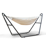 NNEDSZ Hammock Bed with Steel Frame Stand - Cream