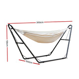 NNEDSZ Hammock Bed with Steel Frame Stand - Cream