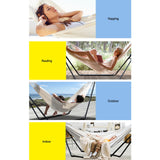 NNEDSZ Hammock Bed with Steel Frame Stand - Cream