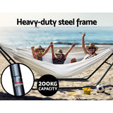 NNEDSZ Hammock Bed with Steel Frame Stand - Cream