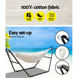 NNEDSZ Hammock Bed with Steel Frame Stand - Cream
