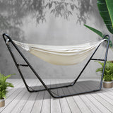 NNEDSZ Hammock Bed with Steel Frame Stand - Cream
