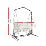 NNEDSZ Double Swing Hammock Chair with Stand Macrame Outdoor Bench Seat Chairs