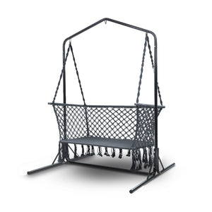 NNEDSZ Outdoor Swing Hammock Chair with Stand Frame 2 Seater Bench Furniture