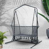 NNEDSZ Outdoor Swing Hammock Chair with Stand Frame 2 Seater Bench Furniture
