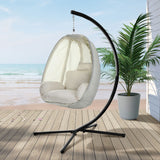 NNEDSZ Outdoor Furniture Egg Hammock Porch Hanging Pod Swing Chair with Stand