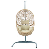 NNEDSZ Swing Chair Egg Hammock With Stand Outdoor Furniture Wicker Seat Yellow