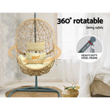 NNEDSZ Swing Chair Egg Hammock With Stand Outdoor Furniture Wicker Seat Yellow