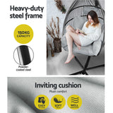 NNEDSZ Outdoor Furniture Egg Hammock Hanging Swing Chair Stand Pod Wicker Grey