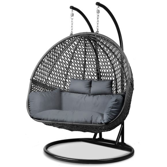 NNEDSZ Outdoor Double Hanging Swing Chair - Black