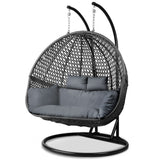 NNEDSZ Outdoor Double Hanging Swing Chair - Black