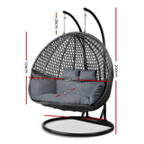 NNEDSZ Outdoor Double Hanging Swing Chair - Black
